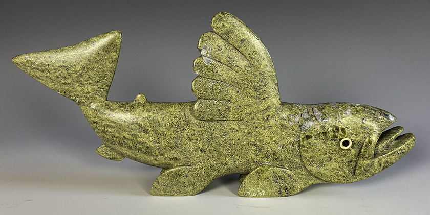 Sharkey Toonooinuit stone sculpture of Flying Fish