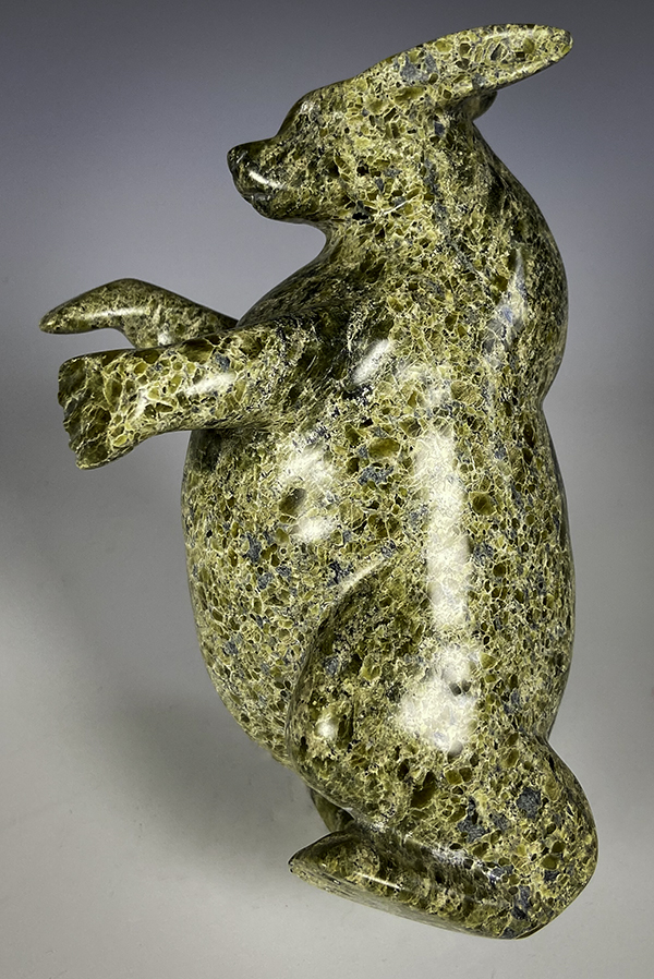 Qimmirpik Pitseolak Dancing Rabbit inuit stone sculpture